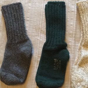 ll bean ragg wool socks, 2 pair euc